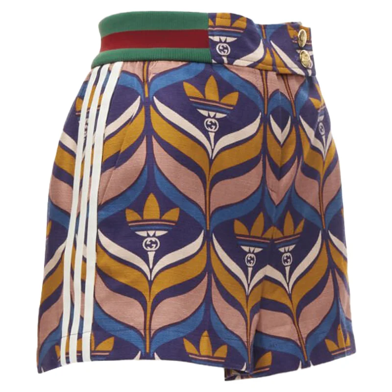 Casual Chic Wear Gucci Adidas logo print striped shorts