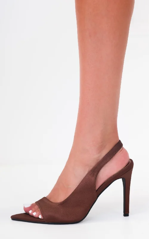 Wearable At Home Or Out Wesley Slingback Heels - Chocolate Brown