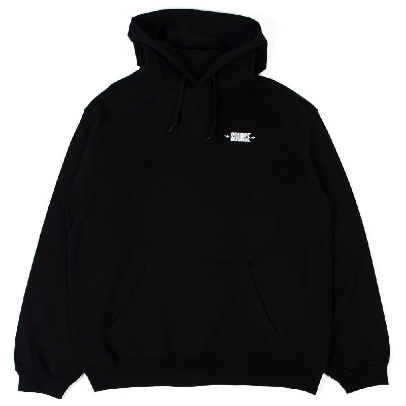 Fashion Style Source Forever Pullover Hoodie - Black