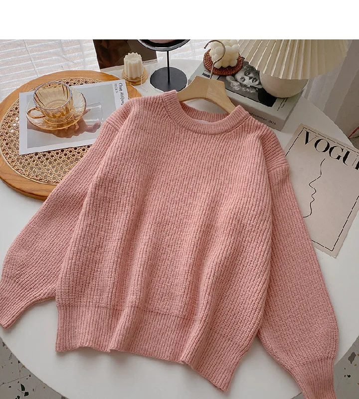 Fashion Must-have Korean style loose long sleeve Pullover Top  6030