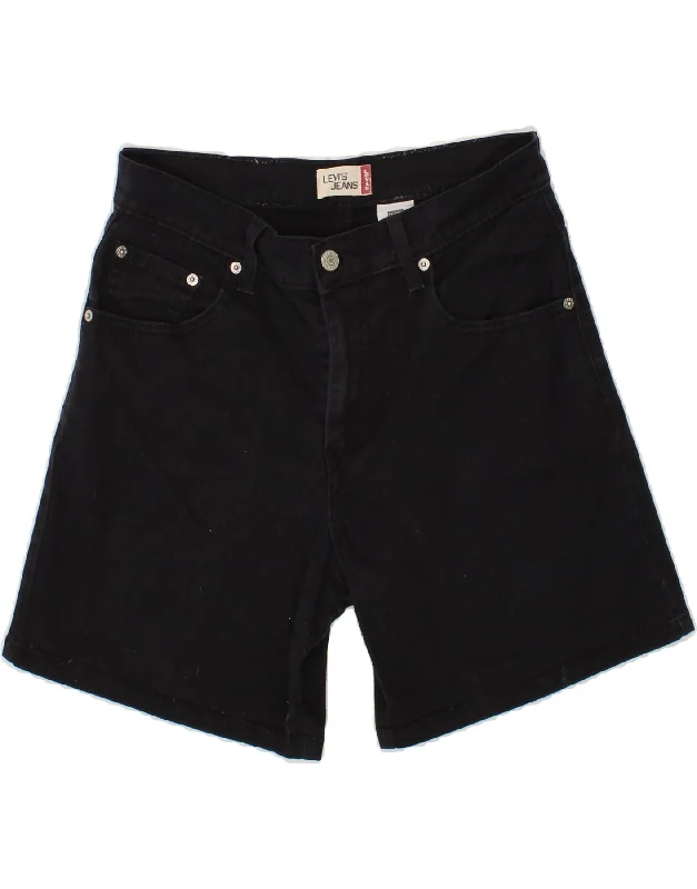 Elegant And Simple LEVI'S Womens High Waist Denim Shorts US 8 Medium W30  Black Cotton
