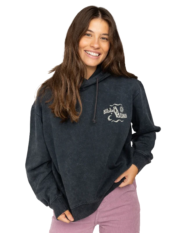 High Street Fashion Snake Mantra Hoodie in Off Black