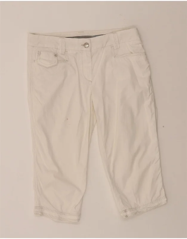 Unique prints MARINA YACHTING Womens Bermuda Shorts IT 44 Medium W30  White Cotton