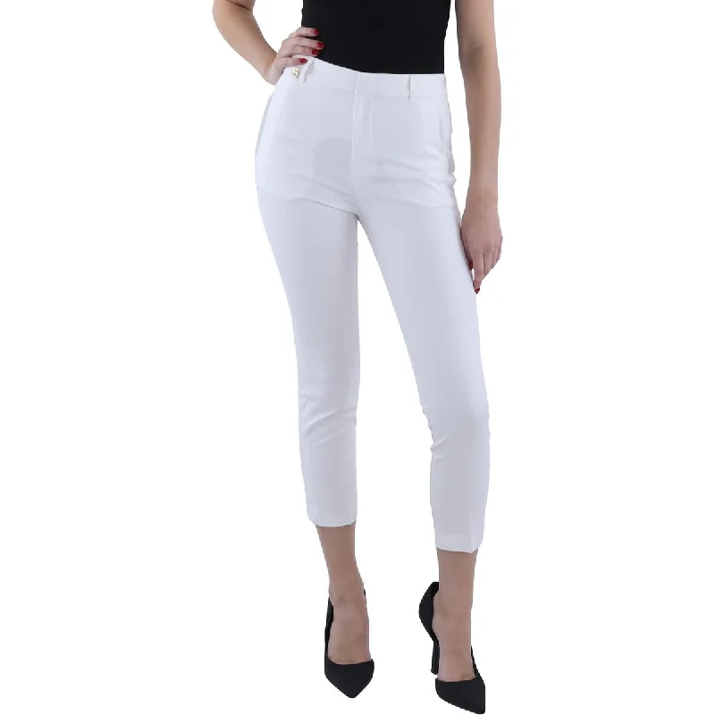 Sports litigation style Petites Womens High Rise Stretch Straight Leg Jeans