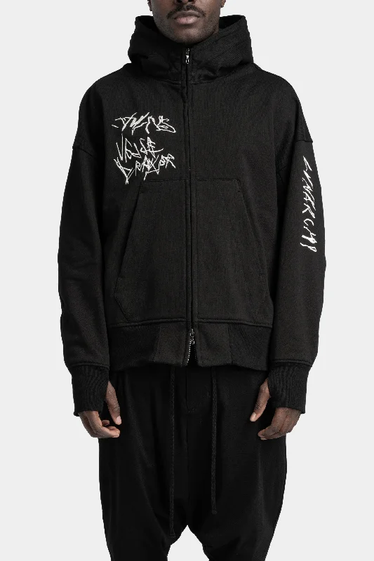 Fresh And Simple Oversized print zip hoodie