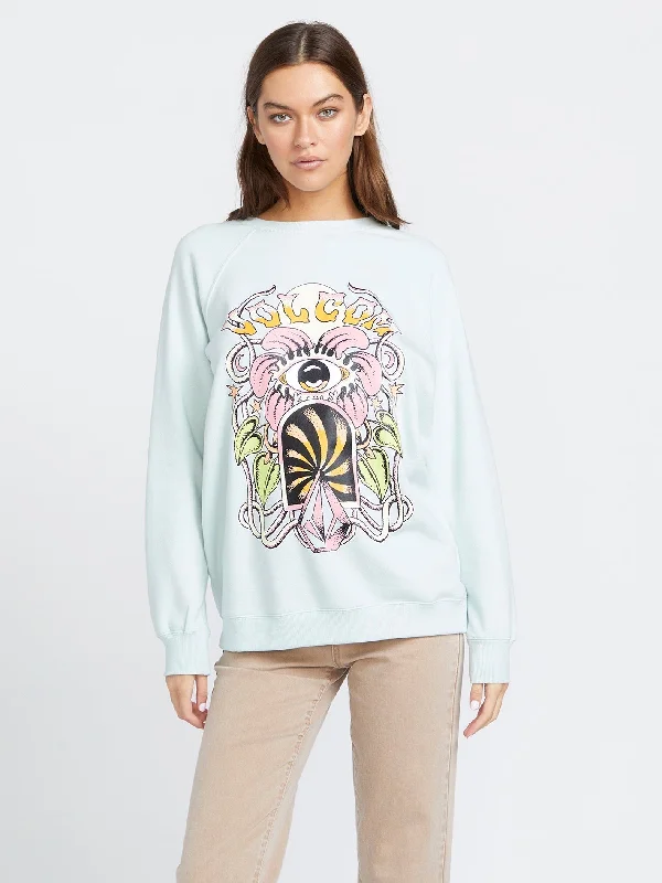 Minimalism Stone Magic Boyfriend Crew Sweatshirt - Chlorine
