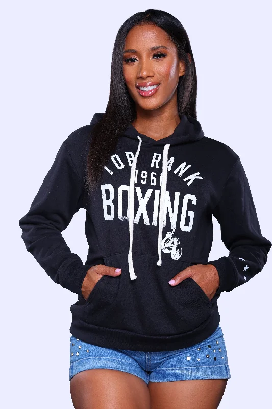 Romantic Data Black Pullover Top Rank Boxing Hoodie