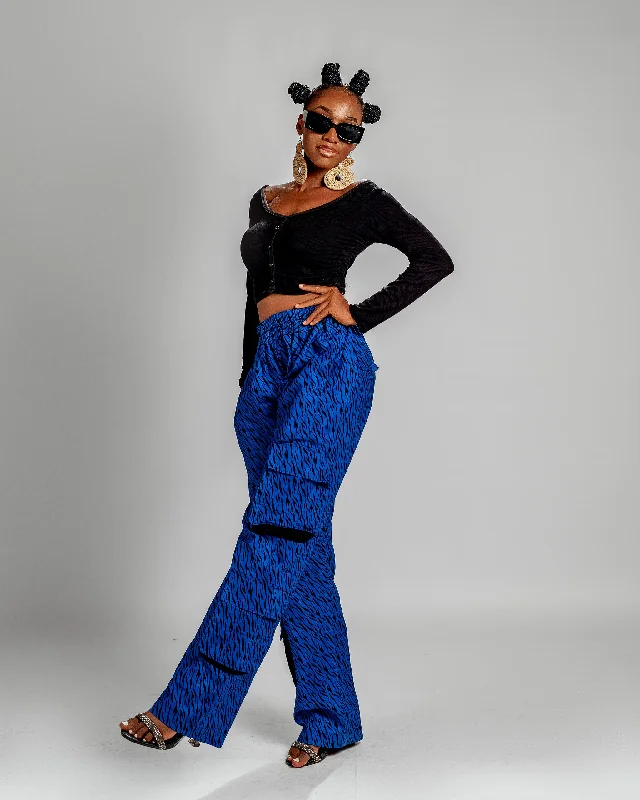 Celebrity Picks Jummy Ankara Cargo Trouser | Blue Print