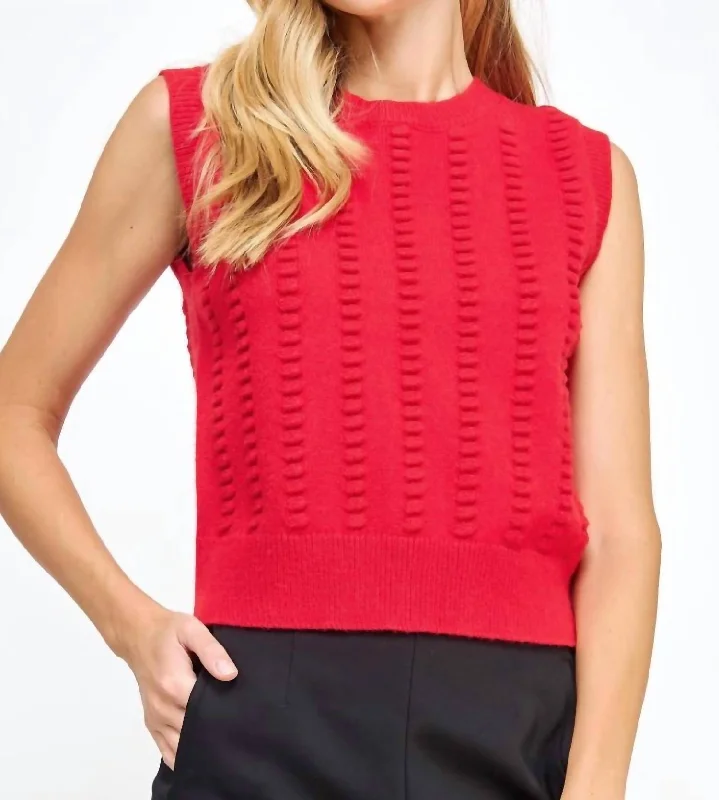 Personal Design Textured Sweater Vest
