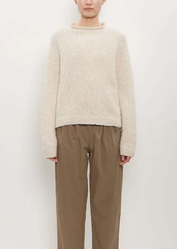 High Street Series Cashmere Silk Chili Sweater — Ivory