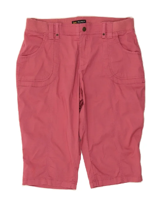 Casual Comfort LEE Womens Relaxed Fit Mid Rise Casual Shorts US 14 XL W34  Pink Cotton