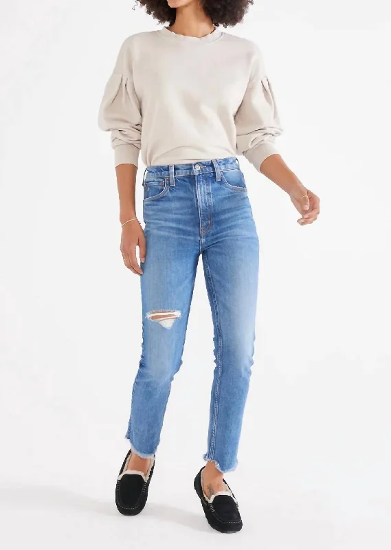 Sports Zipper Style Scarlet Mid Rise Slim Pant In Midnight Frost