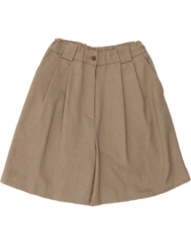 Ultra-lightweight VINTAGE Womens Pegged Casual Shorts W26 Small Beige Wool