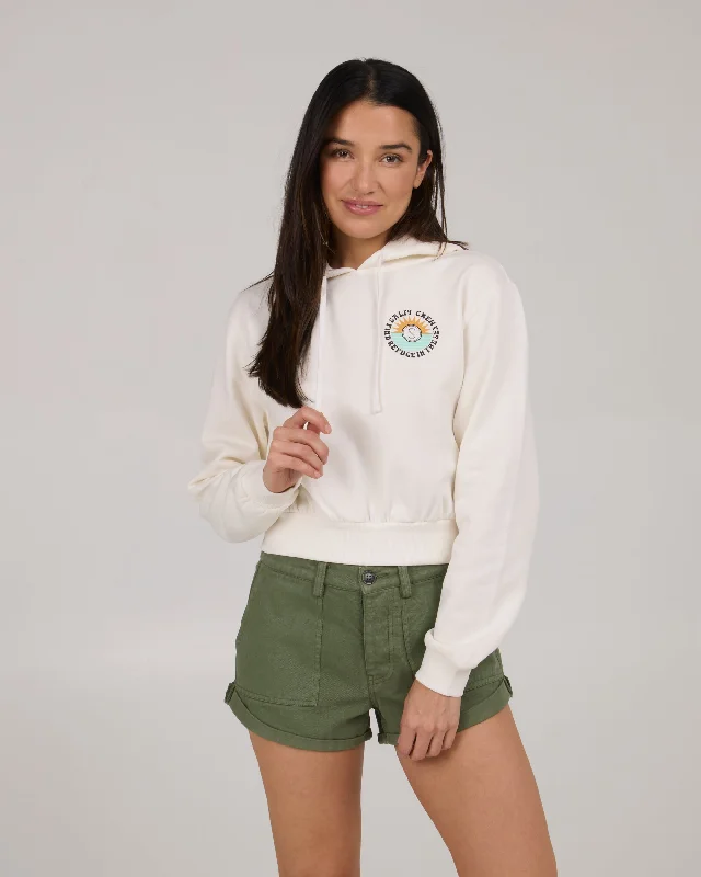 Must-have For Autumn And Winter Daybreak Crop Hoodie - Off White