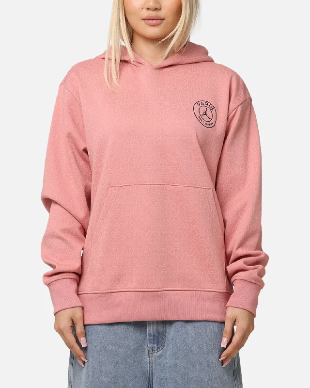 Breathable Style Jordan Paris Saint-Germain Statement Fleece Pullover Hoodie Rust Pink/Pink