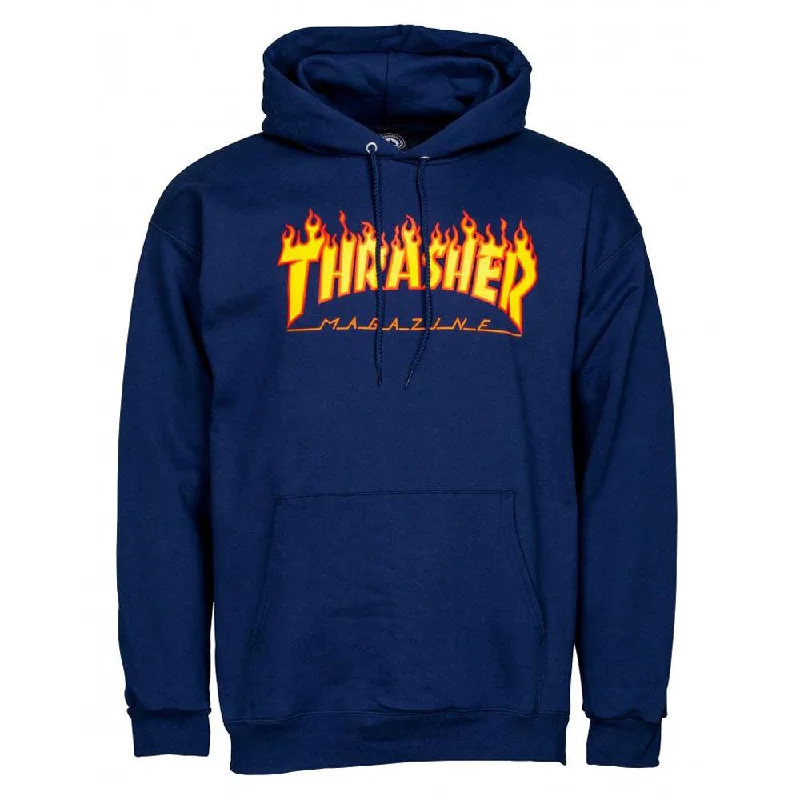 Autumn Selection Thrasher Flame Logo Hoodie - Navy