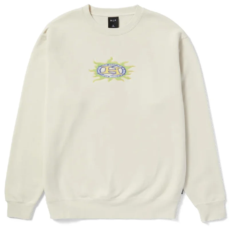 Sports Jumpsuit Huf Fire Crewneck Sweater - Bone