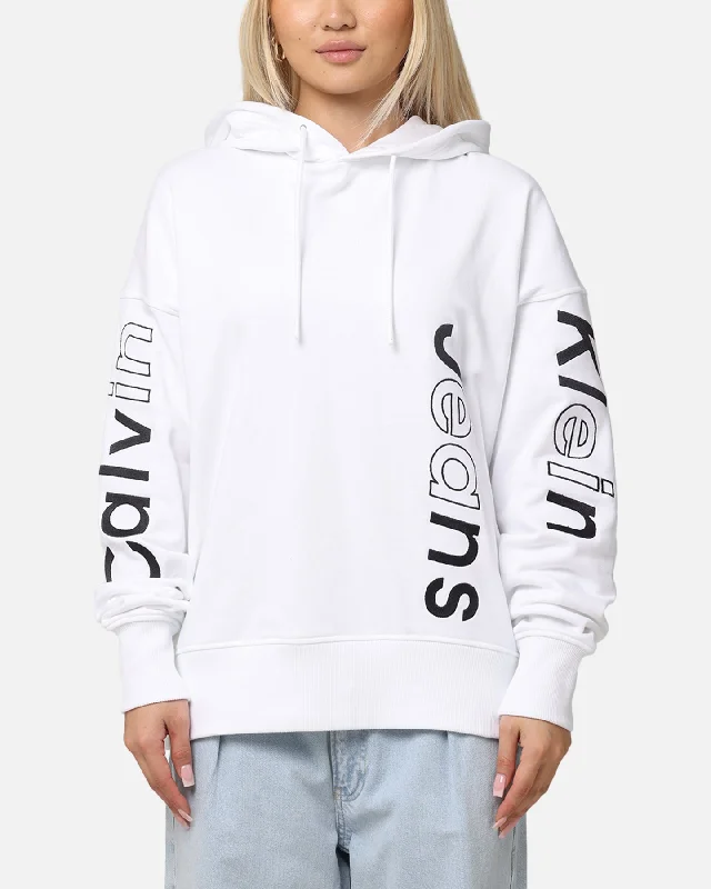Amazing design Calvin Klein Blocking Graphic Hoodie Bright White