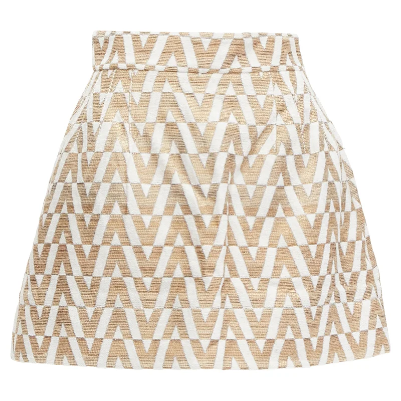 British casual Valentino Garavani V logo g monogram jacquard A-line mini skirt skort