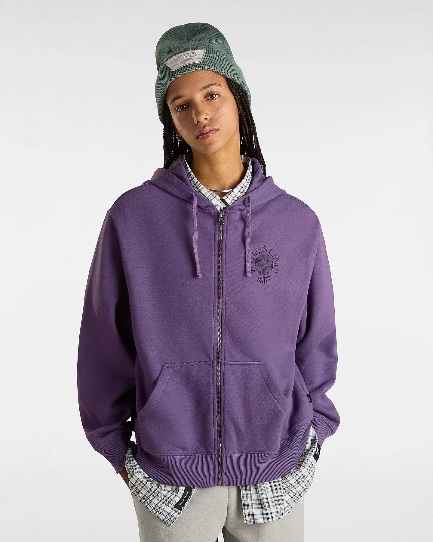 Elegant Style Wellness Blousant Hoodie in Grape Jam