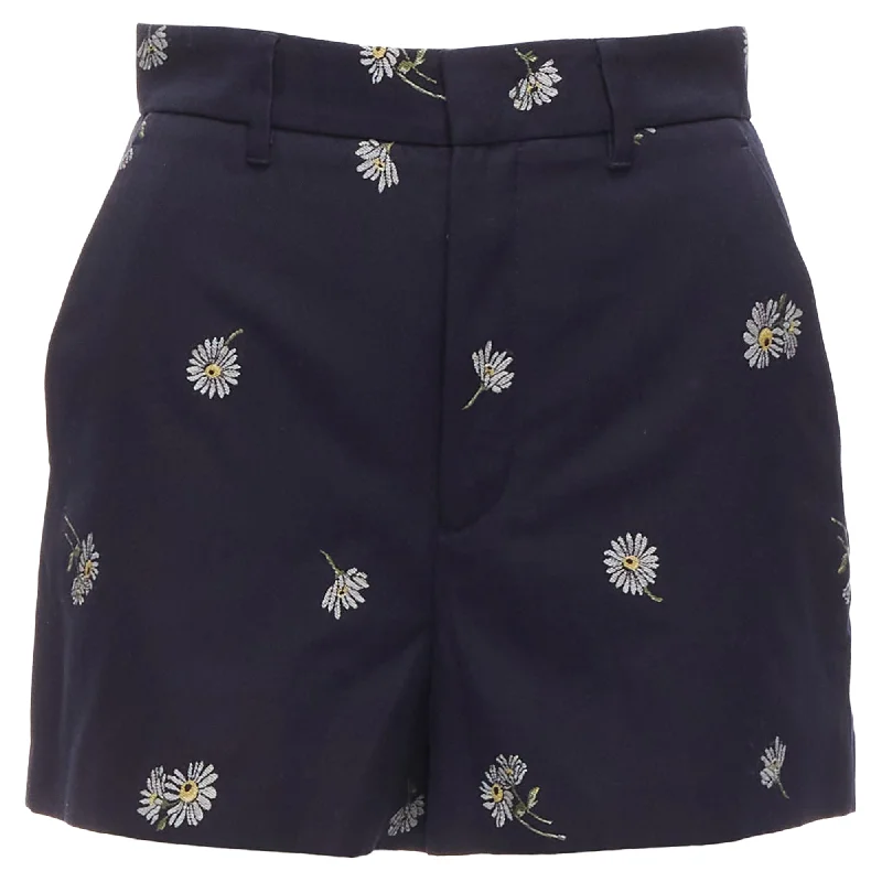 Chic Comfort Valentino Garavani cotton daisy floral print high waisted shorts