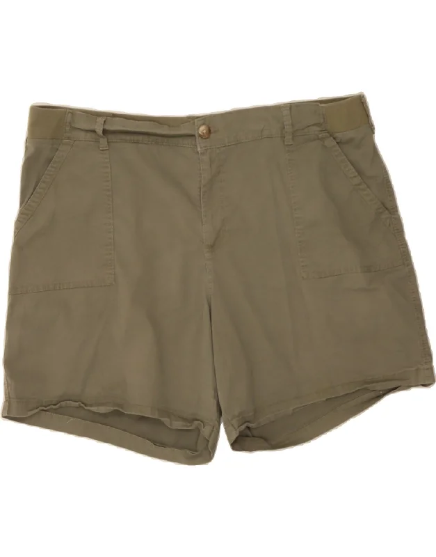 Fresh And Capable LEE Womens High Waist Chino Shorts US 24 4XL W44  Khaki Cotton