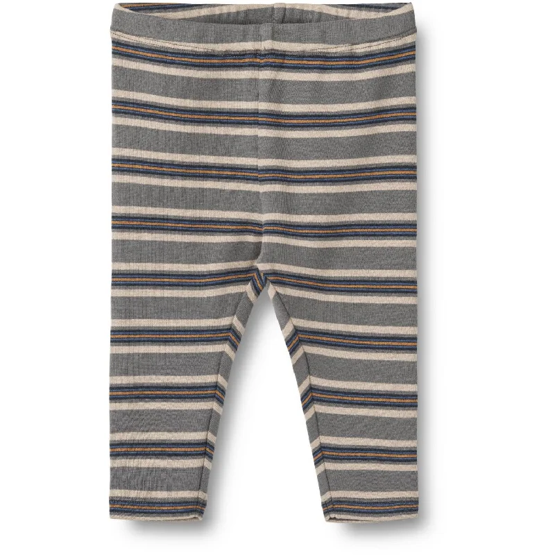 Luxury And Elegant Wheat Stormy Blue Stripe Jersey Leggings Silas