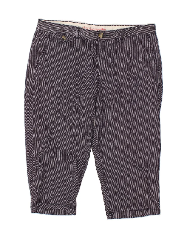 Cool Style DOCKERS Womens Bermuda Shorts US 16 2XL W36  Navy Blue Pinstripe Cotton