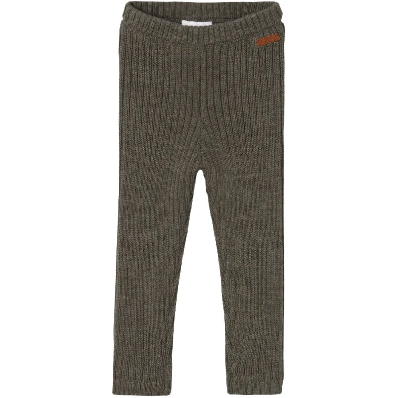 Playful Style Name It Mulled Basil Wriss Wool Knit Long Johns