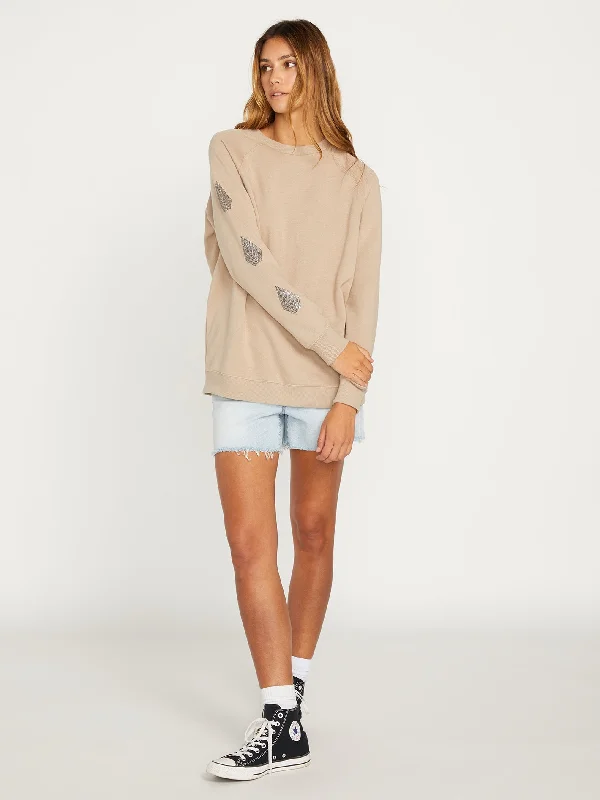Sports outdoor style Stone Magic Boyfriend Crew Sweatshirt - Taupe