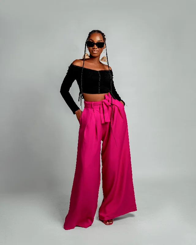 Trendy Comfort Tara High waisted Trouser | Pink African Print