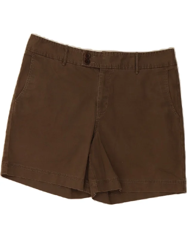Soft Wear EDDIE BAUER Womens Mercer Fit Chino Shorts US 14 XL W36 Brown Cotton