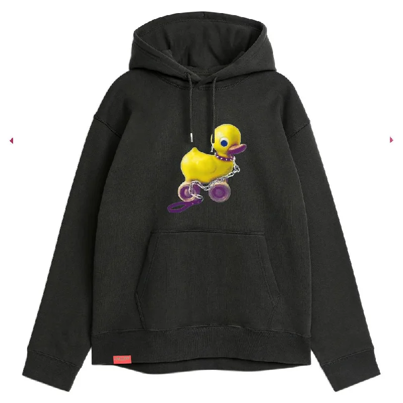 Lively And Youthful Jacuzzi Duck Pullover Hoodie - Black