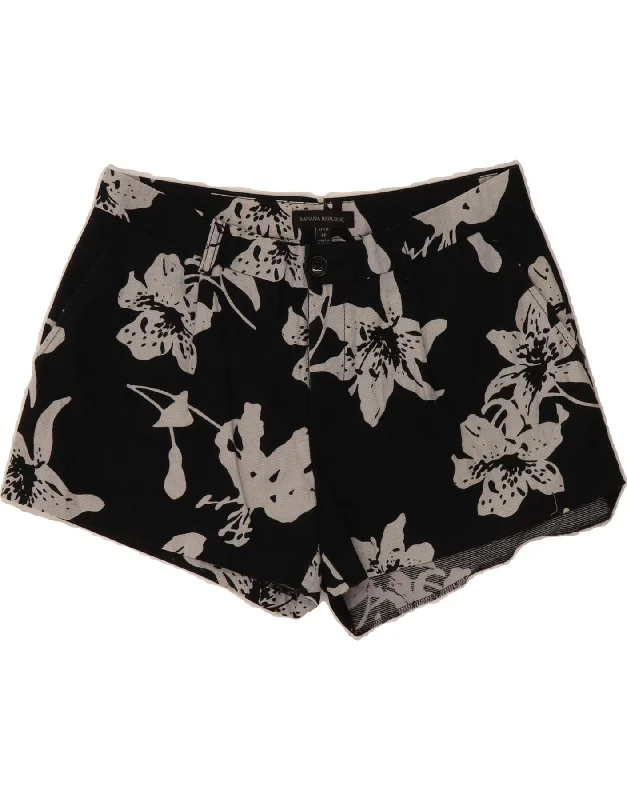 Cozy Layers BANANA REPUBLIC Womens Chino Shorts US 6 Medium W30 Black Floral Cotton