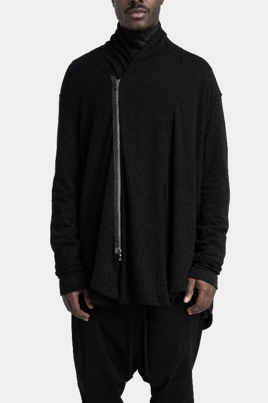 Customized Version Oversized wool crepe zip cardigan