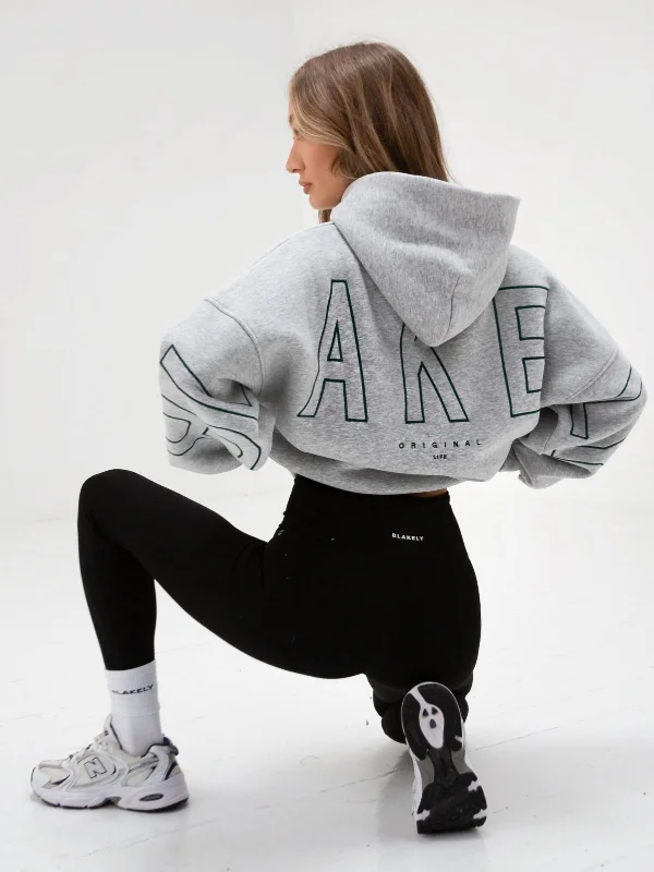 Relaxed Fit Embroidered Isabel Oversized Hoodie - Midnight Teal