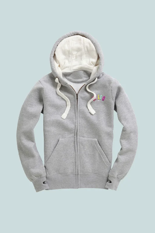 European And American Style Luxe - Grey Confetti Zip Up Hoodie