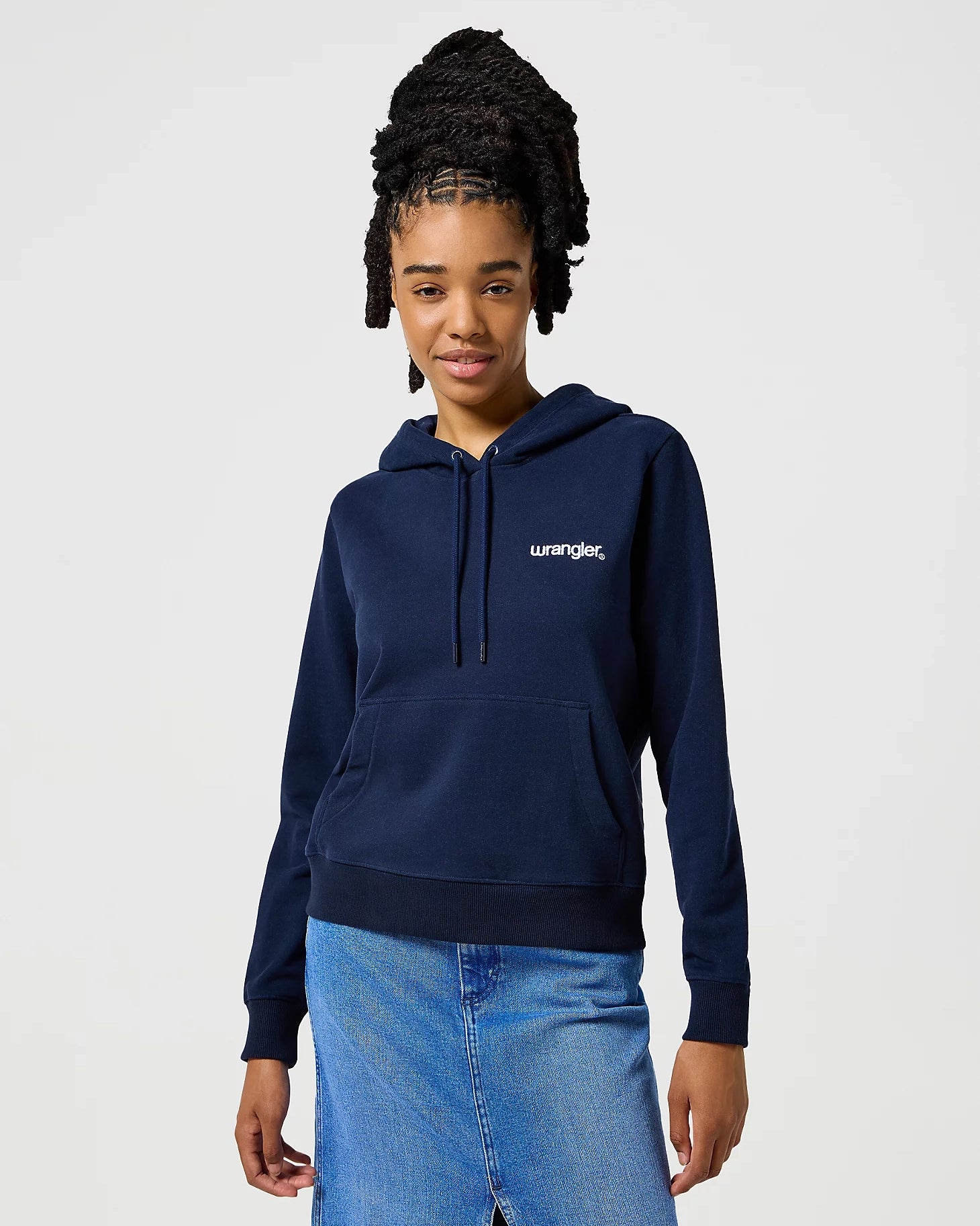 Short skirt design Regular Hoodie in Navy