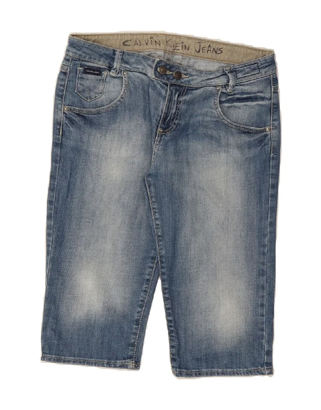 Mid-length Style CALVIN KLEIN Womens Denim Shorts W34 Large Blue