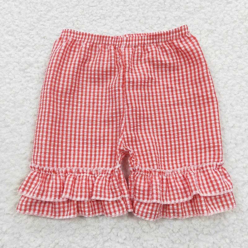 Fashion Expert girls red plaid shorts SS0064