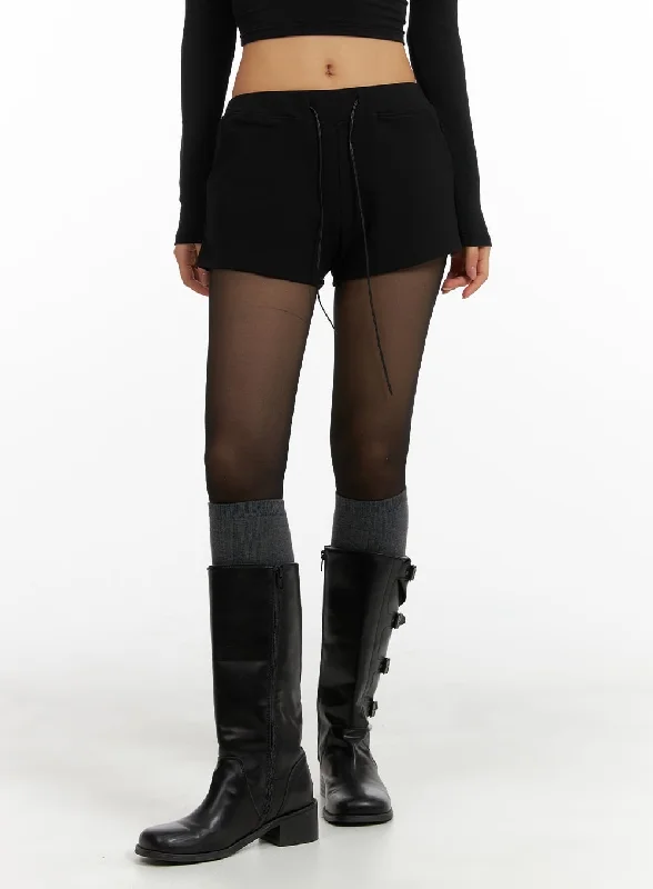 High-end Fashion Solid Drawstring Mini Shorts CM408