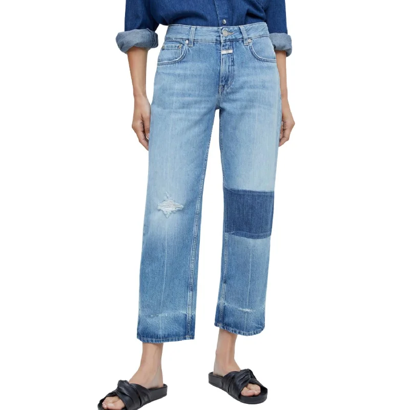 Elegant And Noble X-Lent Mid-Rise Cropped Relaxed Fit Jean In Light Wash