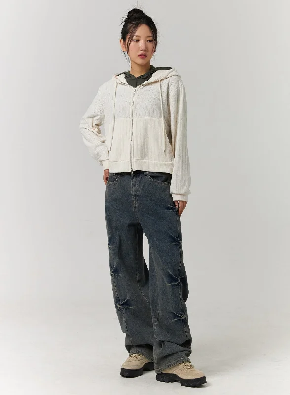 Dessert Matching Vintage Washed Wide Fit Jeans (UNISEX) CD329