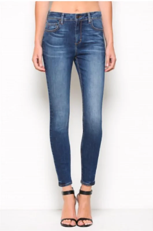 Party Wear High Rise Skinny Jean In Dark Blue
