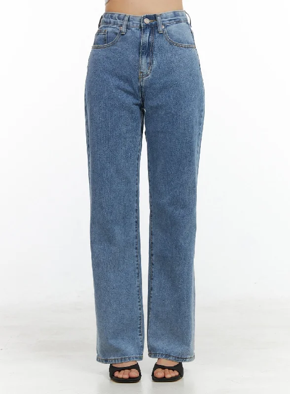 Extra long version Washed Straight Jeans OL411