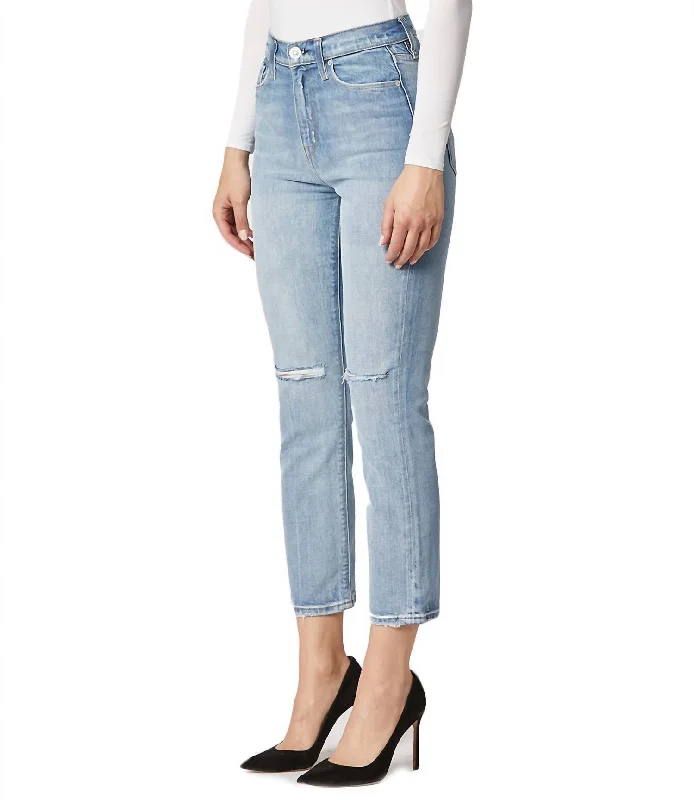 Cute Style Holly High Rise Straight Jean In Light Wash