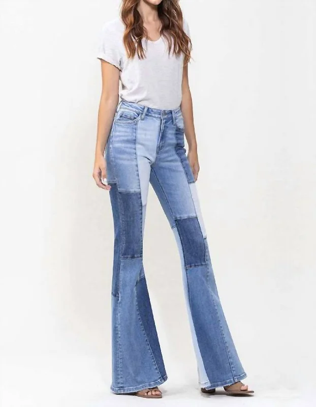 Design Perception Daisy High Rise Flare In Blue