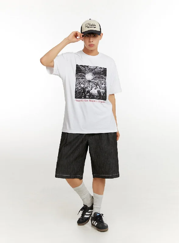 High-end Design Men's Stitched Bermuda Jorts IU427